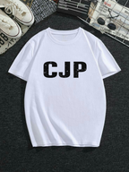 Men Black Oversized 240 GSM Cotton CJP Text Graphic T-Shirt