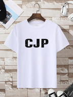Men Black Oversized 240 GSM Cotton CJP Text Graphic T-Shirt